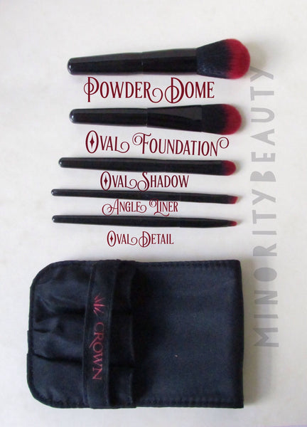5 Pieces Travel Brushes by Crown Brushes, Brushes set  - MinorityBeauty